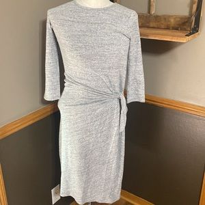 Gap heather grey 3/4 sleeve wrap dress Size small